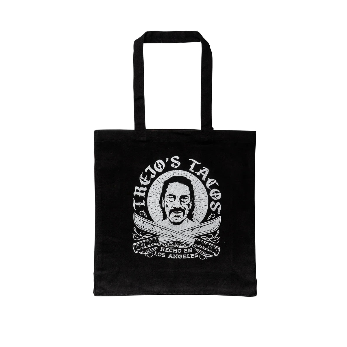Trejo's Tacos Black Canvas Tote with Machete Logo