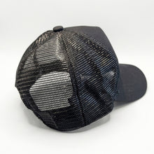 Load image into Gallery viewer, Black/Black Trucker Hat
